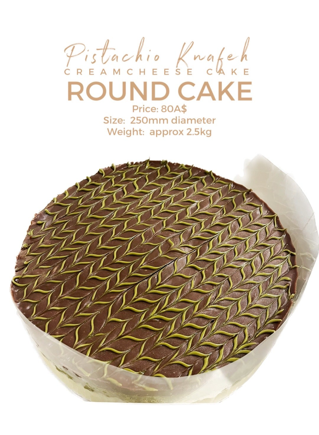 Pistachio Knafeh Creamcheese Cake (PICKUP ONLY)